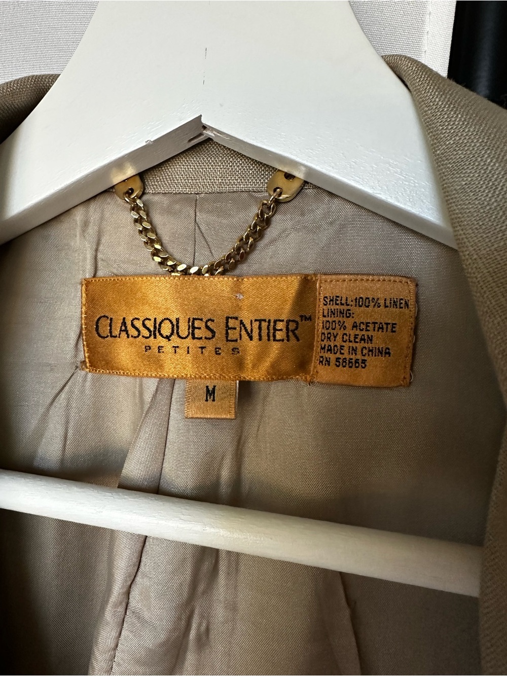 Classiques Entier Petites 100% Linen Blazer Taupe M - Picture 3 of 10